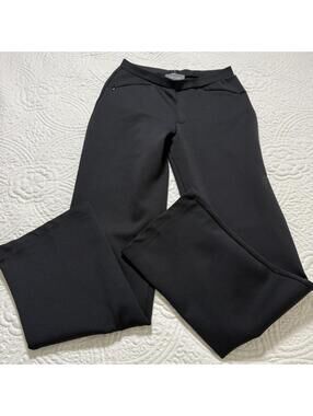 MARY‎ LUCILLE SZ XS VTG y2k Black Straight Leg PullOn Pants Front Zipper pockets